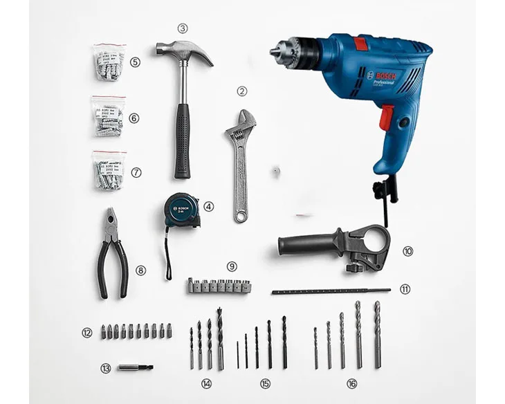 Máy khoan động lực kèm phụ kiện Bosch GSB 600 trọn bộ phụ kiện