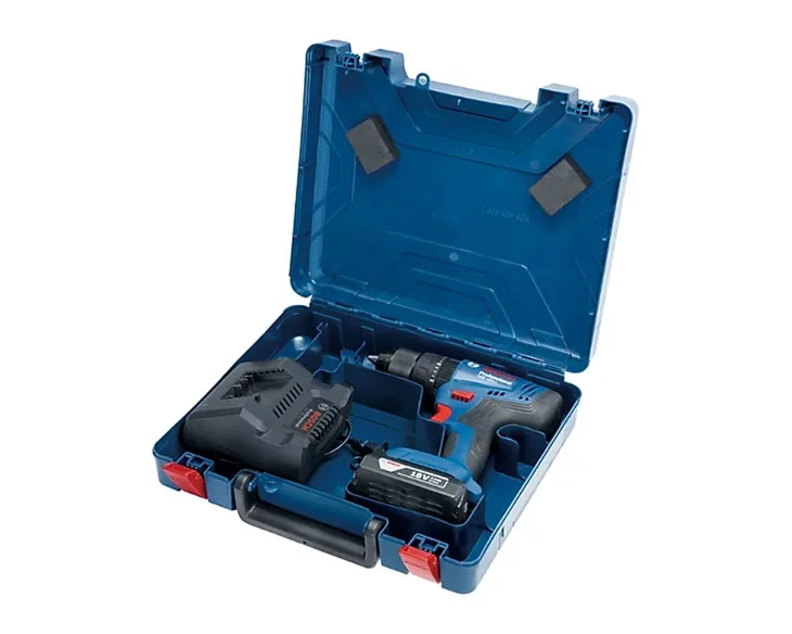 Máy khoan động lực pin Bosch GSB 183-LI trong hộp đựng mở