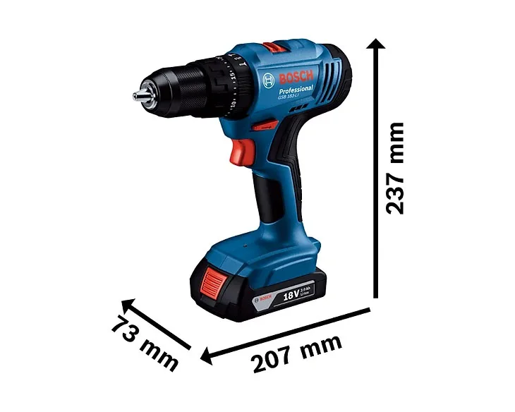 Máy khoan động lực pin Bosch GSB 183-LI kích thước 237mm