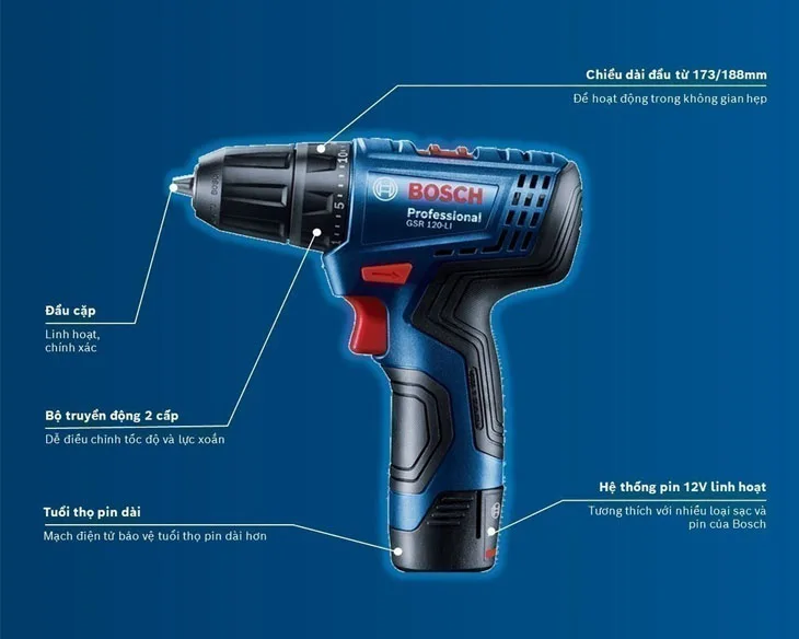 Máy khoan vặn vít pin Bosch GSR 120-LI Gen II