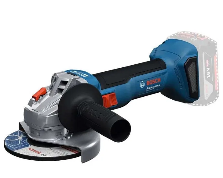 Máy mài góc dùng pin Bosch GWS 18V-8 nhìn nghiêng trái