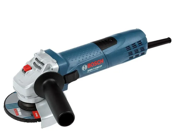 Máy mài góc Bosch GWS 7-100 ET kèm tay cầm phụ và đĩa mài