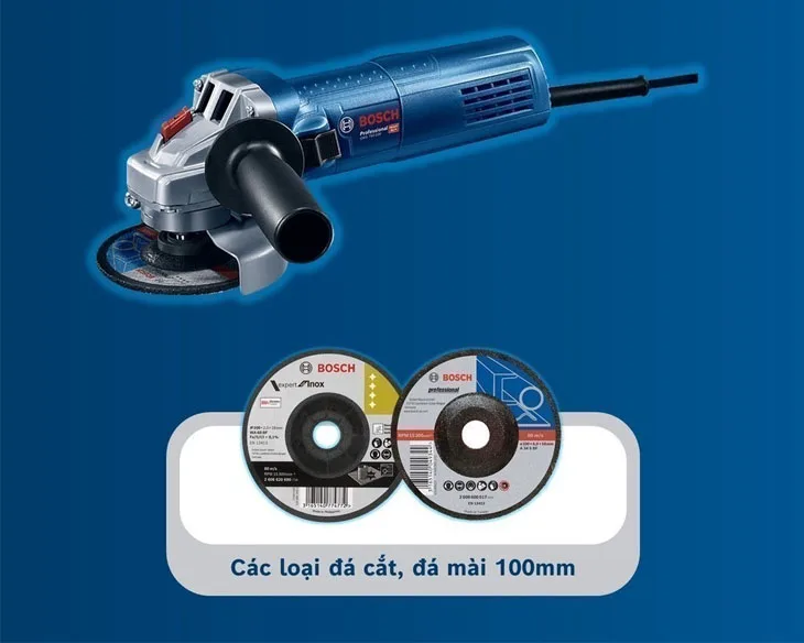 Máy mài góc Bosch GWS 750-100 với lưỡi cắt đá cắt