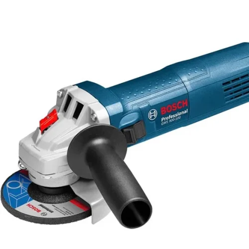 Máy mài góc Bosch GWS 900-100 màu xanh kèm tay cầm phụ và đĩa mài