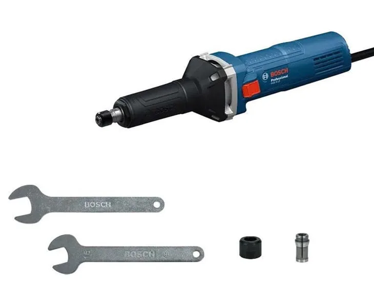 Máy mài thẳng Bosch GGS 5 LS góc nghiêng bên trái kèm phụ kiện