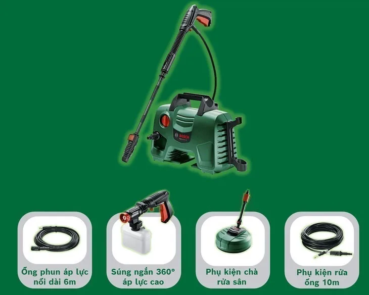 Máy phun xịt rửa áp lực cao Bosch Easy Aquatak 120 kèm phụ kiện