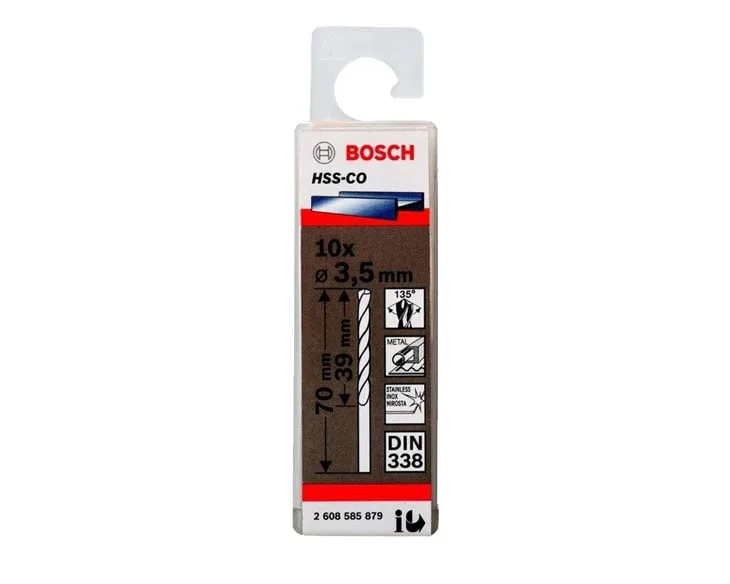 Mũi khoan Inox Bosch HSS-CO 3.5mm (Hộp 10 mũi)