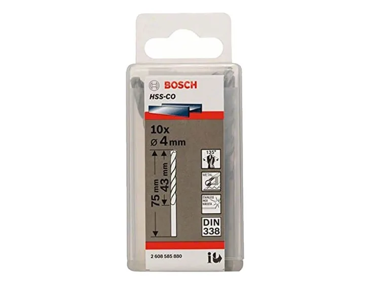 Mũi khoan Inox Bosch HSS-CO 4mm (Hộp 10 mũi)