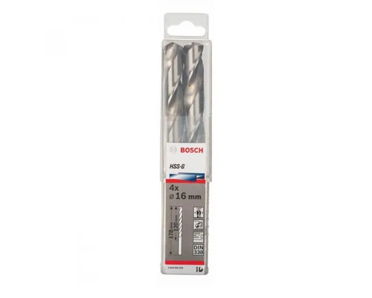 Mũi khoan sắt Bosch HSS-G 16mm (Hộp 4 mũi)