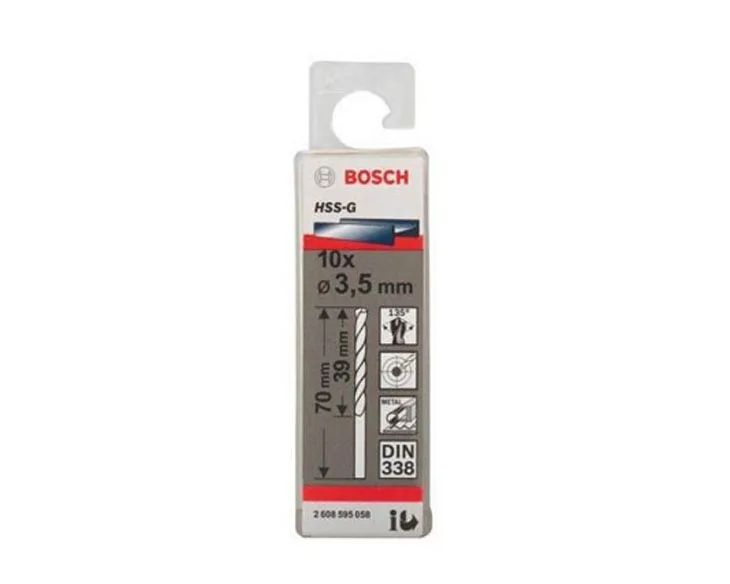 Mũi khoan sắt Bosch 3.5mm HSS-G (Hộp 10 mũi)