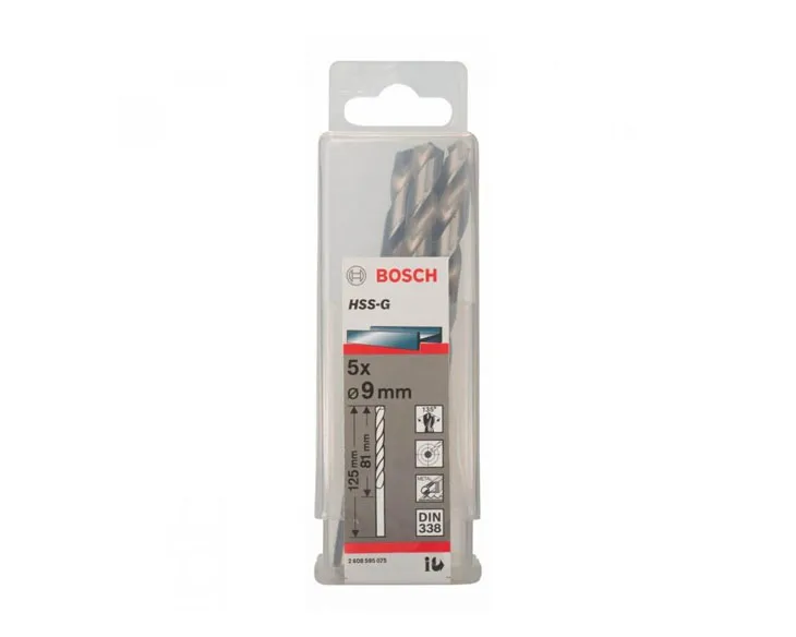 Mũi khoan sắt Bosch HSS-G 9.0mm (Hộp 5 mũi)