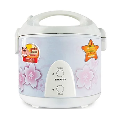 Nồi cơm điện Sharp KS-N192ETV SP 1.8 lít màu trắng hoa văn hoa anh đào
