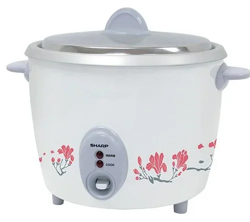 Nồi cơm điện Sharp KSH-D11V 1.1 lít nắp rời màu trắng hoa văn hoa hồng