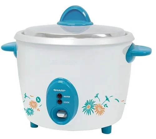 Nồi cơm điện Sharp KSH-D11V 1.1 lít nắp rời màu trắng xanh chính diện