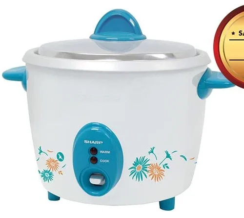 Nồi cơm điện Sharp KSH-D11V 1,1 lít nắp rời màu trắng xanh