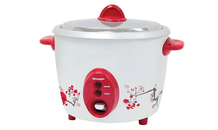 Nồi cơm điện Sharp KSH-D11V 1.1 lít nắp rời màu trắng đỏ