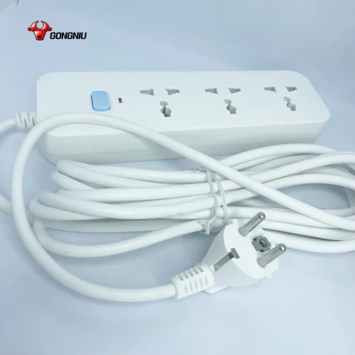 Ổ cắm điện Gongniu N1030 3 lỗ 1 công tắc kèm dây và phích cắm