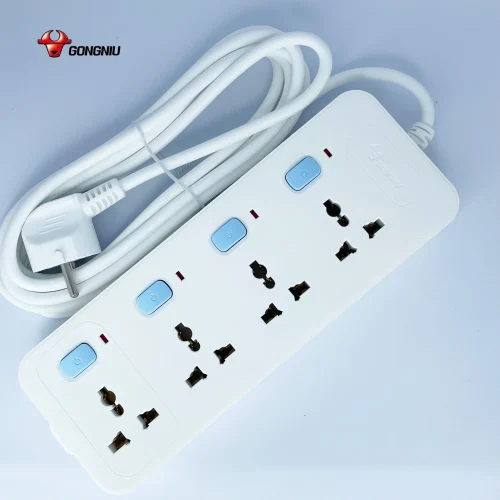 Ổ cắm điện Gongniu N3040 4 ổ cắm 4 công tắc riêng, công suất 2500W