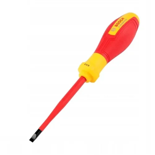 Tua vít cách điện VDE Bosch SL5.5 đầu dẹt cán đỏ vàng