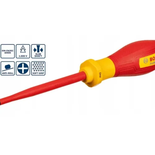 Tua vít cách điện VDE Bosch đầu chữ thập PH2