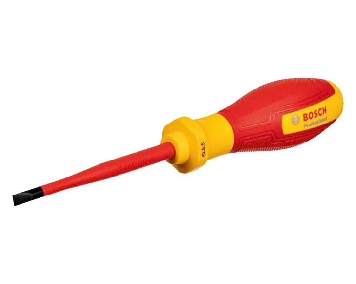 Tua vít cách điện VDE đầu dẹt Bosch SL5 5 chi tiết