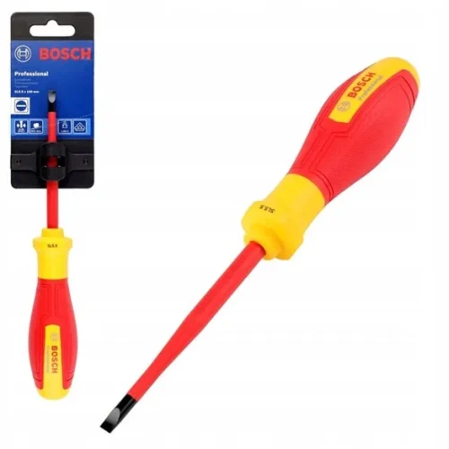 Tua vít cách điện VDE đầu dẹt Bosch SL5.5 đóng gói