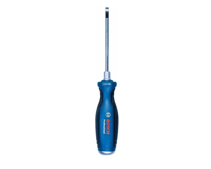 Tua vít đầu dẹp Bosch SL4.5x100mm tay cầm màu xanh