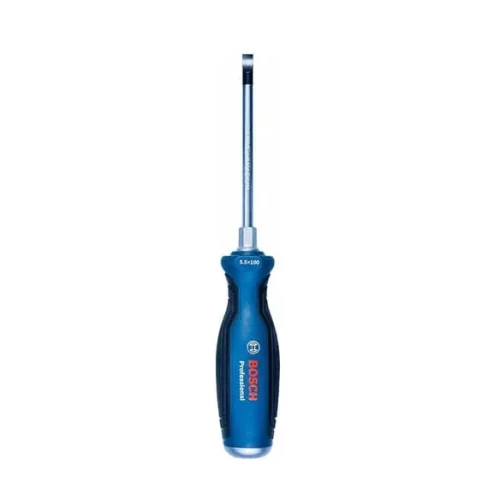 Tua vít đầu dẹp Bosch SL5.5x100mm tay cầm màu xanh
