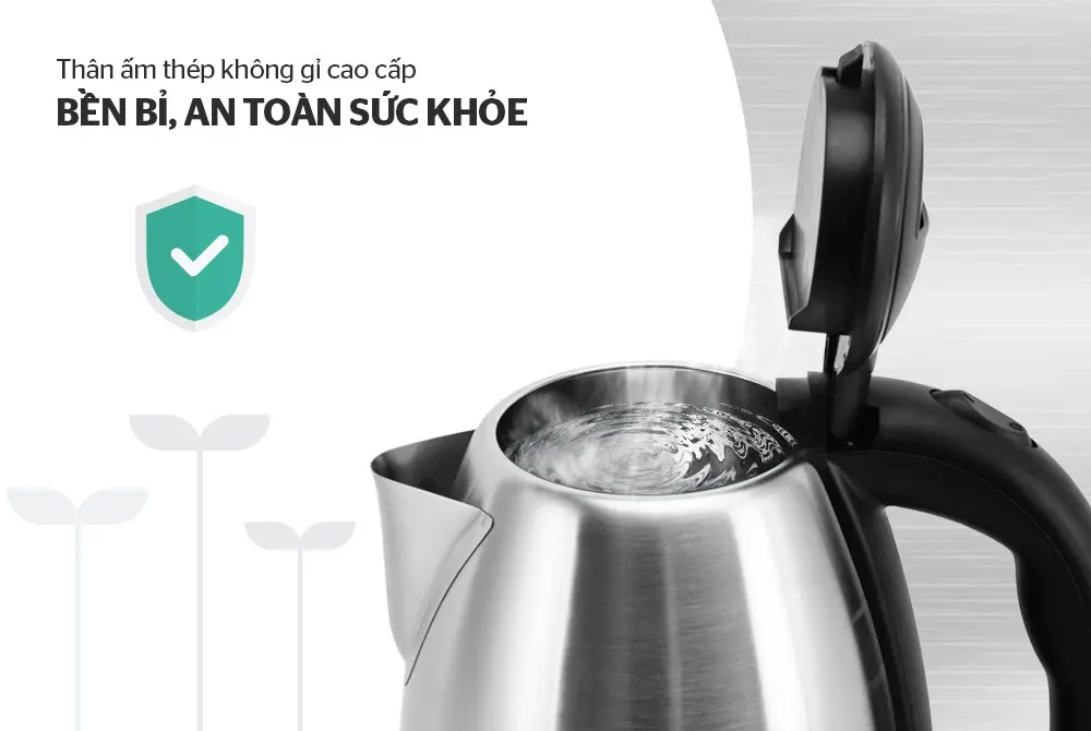 Ấm siêu tốc SUNHOUSE HTD1021 - 1.8 lít, Inox - Ảnh 7