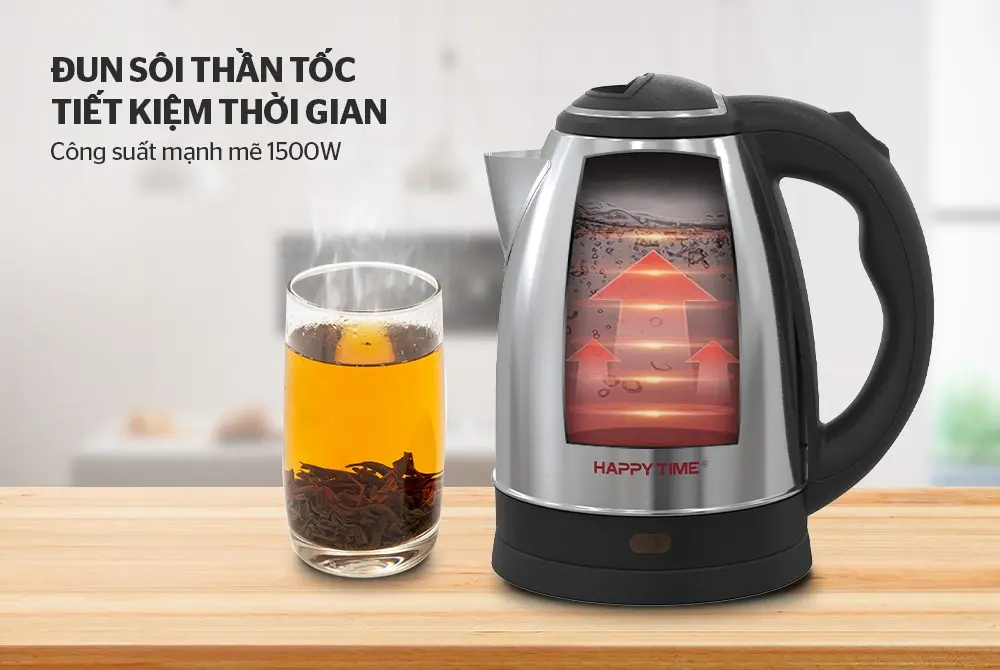 Ấm siêu tốc SUNHOUSE HTD1021 - 1.8 lít, Inox - Ảnh 9