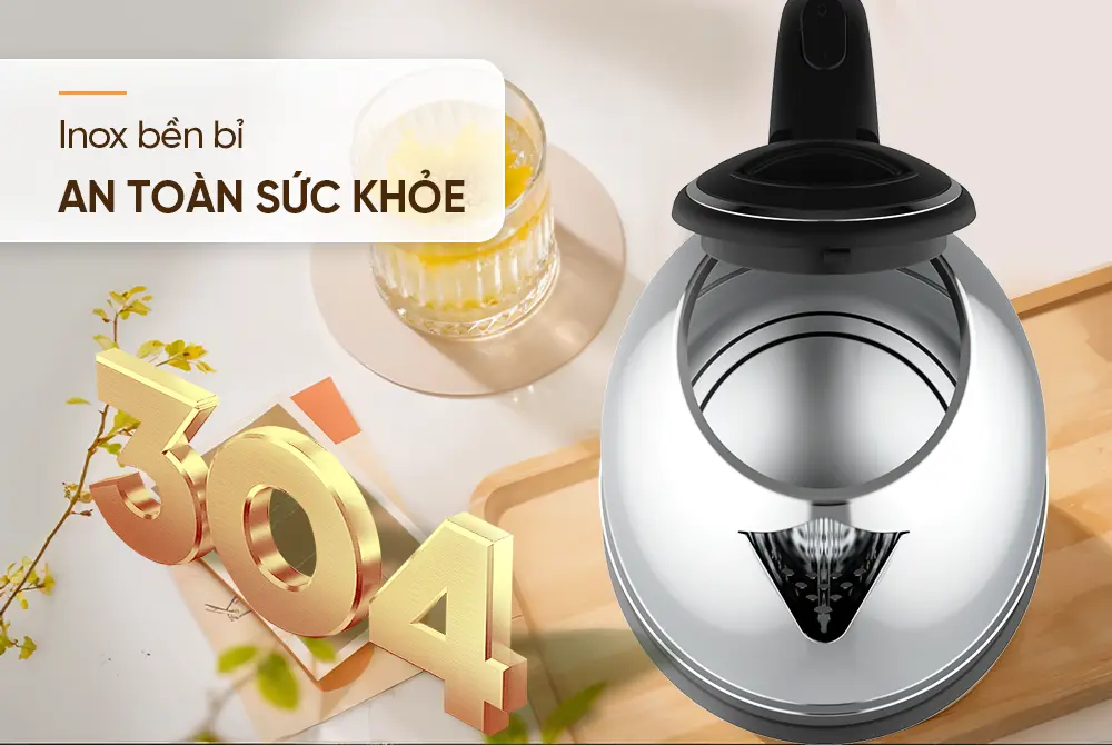 Ấm siêu tốc SUNHOUSE HTD1023 - 1.8 lít, Inox - Ảnh 8