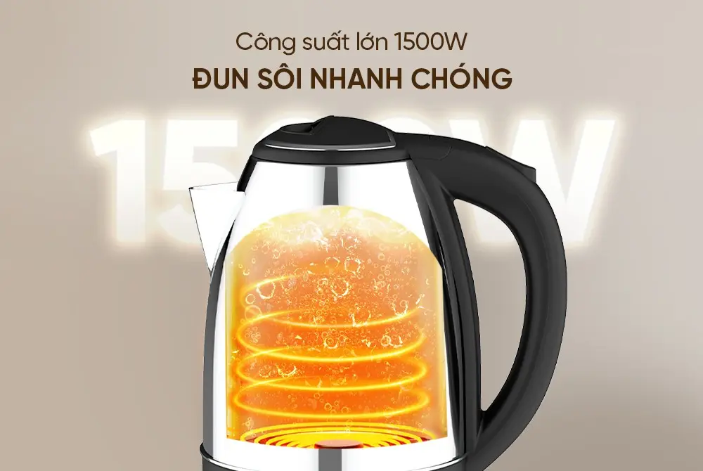 Ấm siêu tốc SUNHOUSE HTD1023 - 1.8 lít, Inox - Ảnh 10