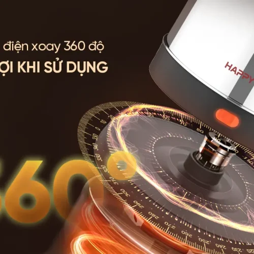Ấm siêu tốc SUNHOUSE HTD1023 cận cảnh đế tiếp điện xoay 360 độ