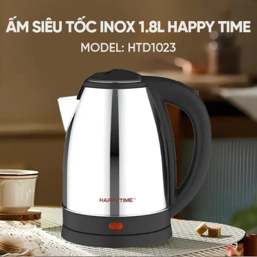 Ấm siêu tốc SUNHOUSE HTD1023 chụp toàn bộ ở góc mặt trước nghiêng phải