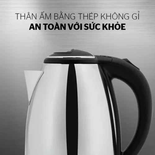 Ấm siêu tốc SUNHOUSE HTD1081 cận cảnh thân ấm và tay cầm