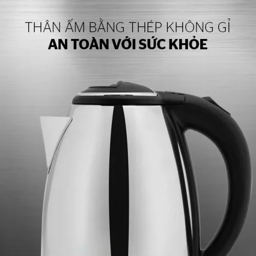 Ấm siêu tốc SUNHOUSE HTD1088 cận cảnh thân ấm, nắp và tay cầm