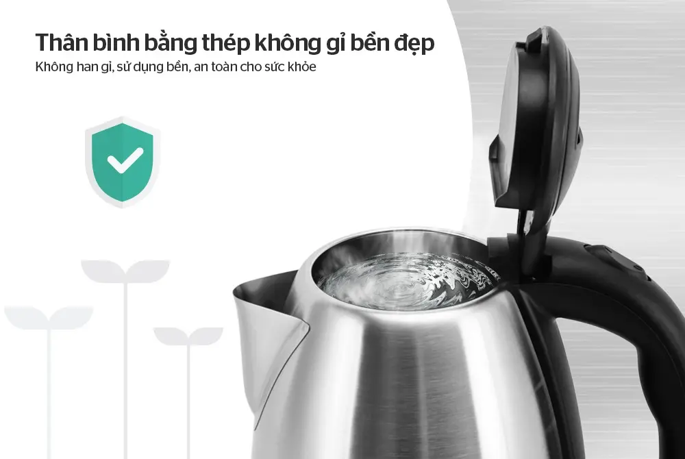 Ấm siêu tốc SUNHOUSE SHD1057 - 1.5 lít, Inox - Ảnh 4