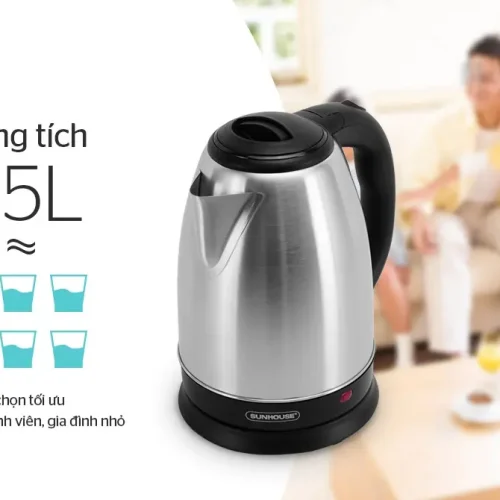 Ấm siêu tốc SUNHOUSE SHD1057 góc nghiêng mặt trước