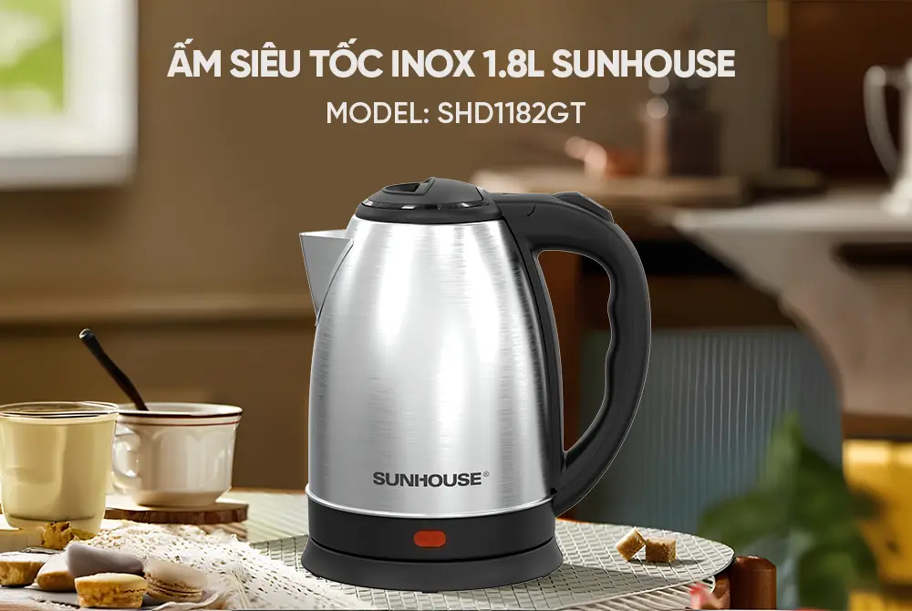 Ấm siêu tốc SUNHOUSE SHD1182GT - 1.8 lít, Inox - Ảnh 7