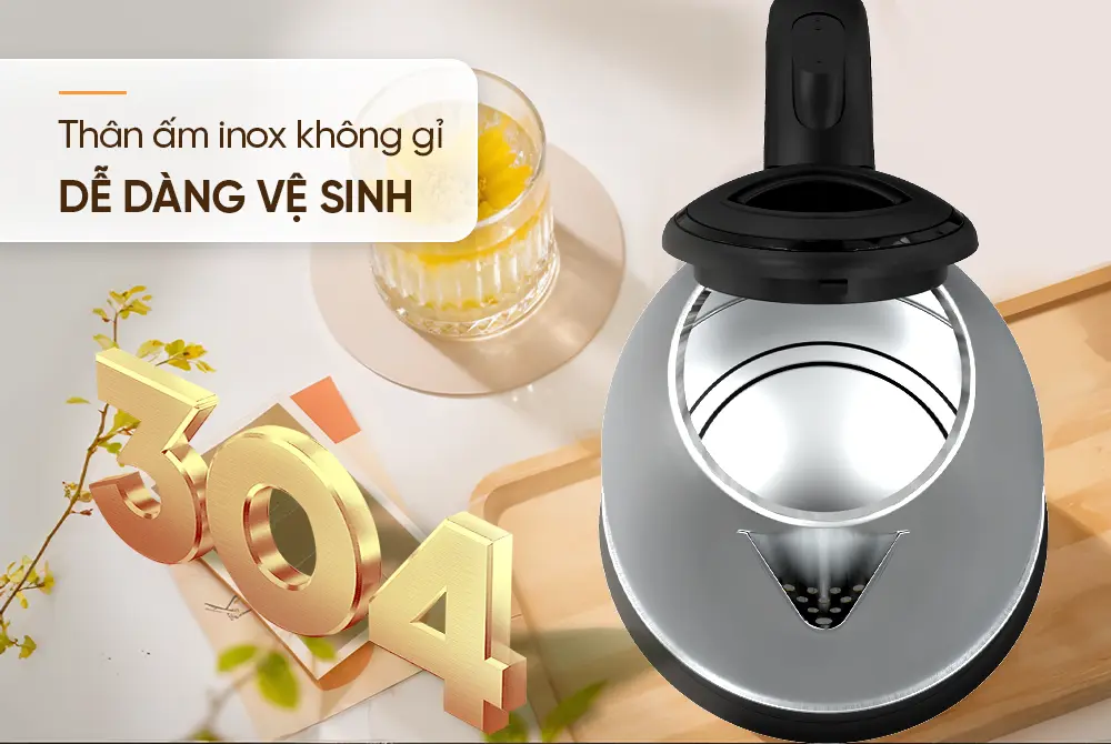 Ấm siêu tốc SUNHOUSE SHD1182GT - 1.8 lít, Inox - Ảnh 8