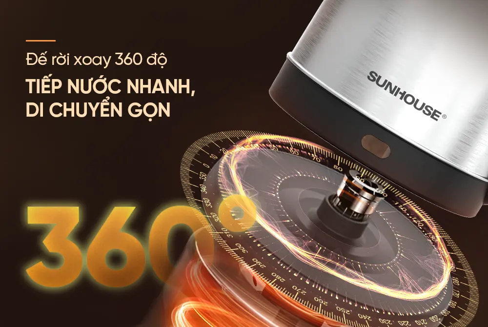 Ấm siêu tốc SUNHOUSE SHD1182GT - 1.8 lít, Inox - Ảnh 9