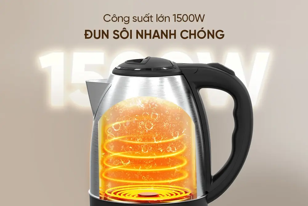 Ấm siêu tốc SUNHOUSE SHD1182GT - 1.8 lít, Inox - Ảnh 10