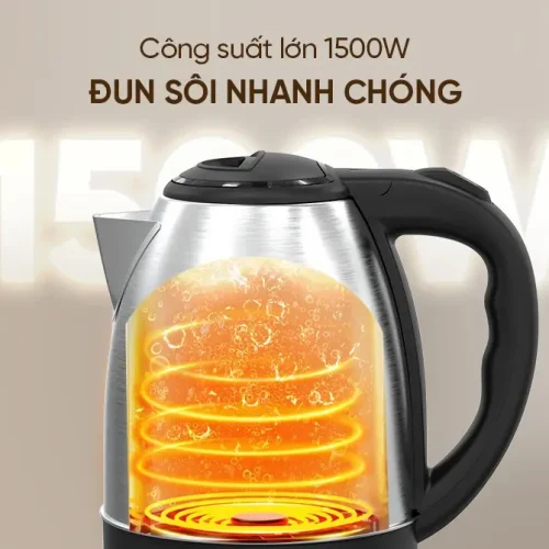 Ấm siêu tốc SUNHOUSE SHD1182GT inox 1.8 lít công suất 1500W