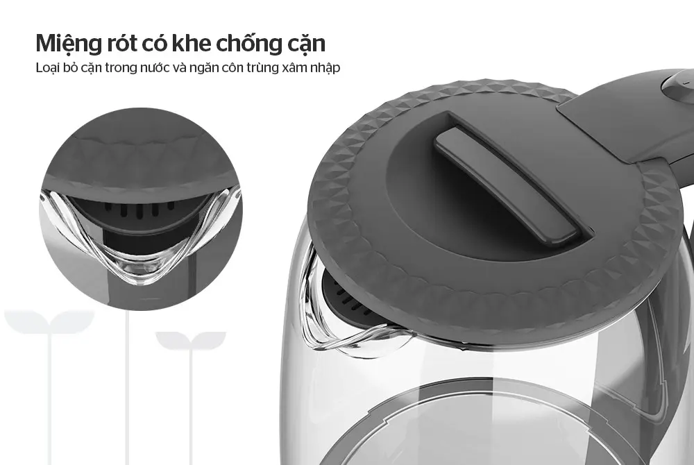 Ấm siêu tốc SUNHOUSE SHD1215B - 1.8 lít, Thủy tinh - Ảnh 6
