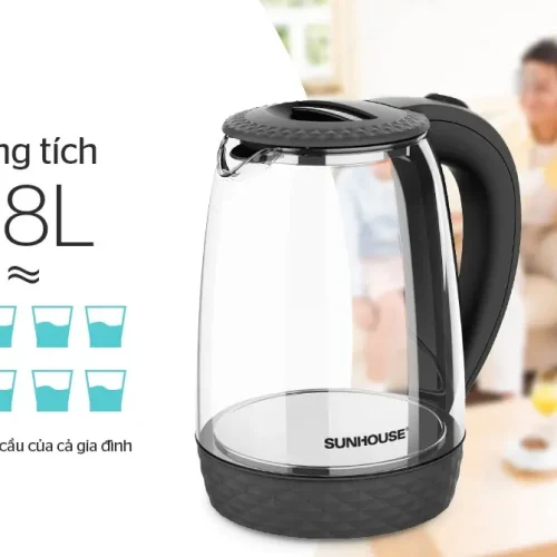 Ấm siêu tốc SUNHOUSE SHD1215B dung tích 1,8 lít cho gia đình