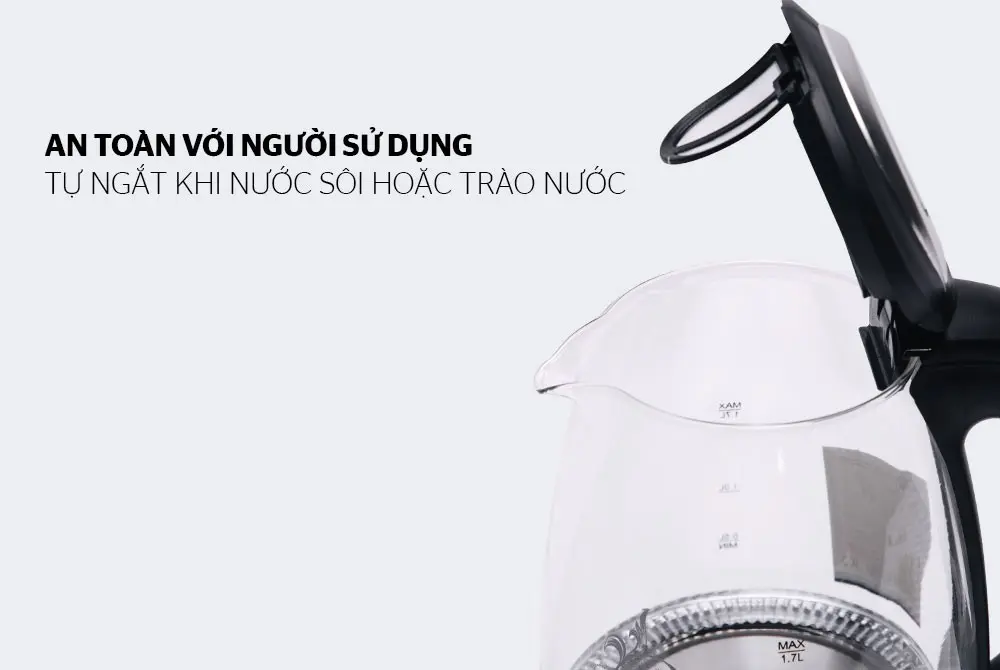 Ấm siêu tốc SUNHOUSE SHD1217 - 1.7 lít, Thủy tinh - Ảnh 6