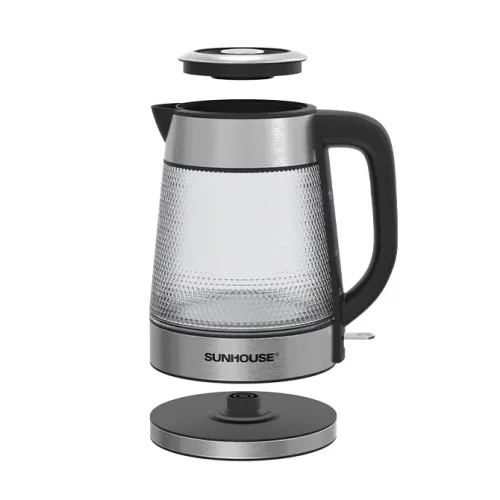 Ấm siêu tốc SUNHOUSE SHD1220 thủy tinh 1.8 lít kèm nắp và đế