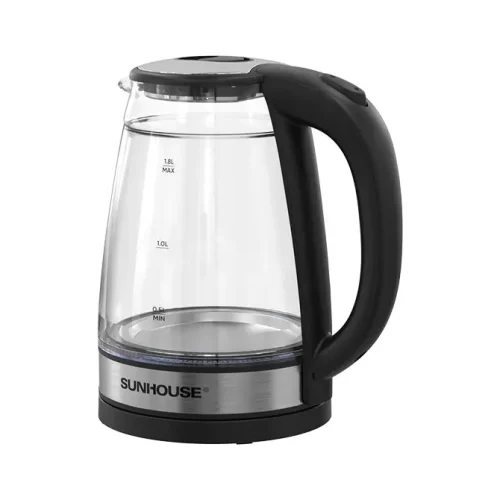 Ấm siêu tốc SUNHOUSE SHD1331 thủy tinh 2 lớp 1,8 lít nền trắng