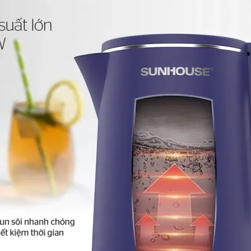 Ấm siêu tốc SUNHOUSE SHD1355 với thân ấm, vòi rót và tay cầm