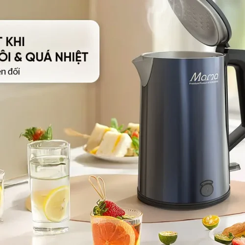Ấm siêu tốc SUNHOUSE SHD1373 góc nghiêng mặt trước, nắp đang mở